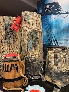 three wharf poles